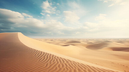 Fototapeta na wymiar landscape with golden sand dune in sahara desert. Generative Ai. 