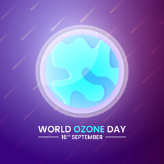 poster template for world ozone day. earth, globe and atmosphere. modern, colorful and elegant concept. used for banner, poster and greeting card