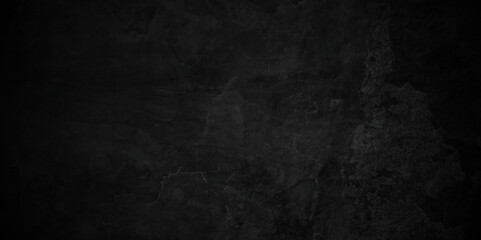 Black stone wall texture grunge rock surface. dark gray background backdrop. wide panoramic banner. old wall stone for dark black distressed grunge background wallpaper rough concrete wall. 