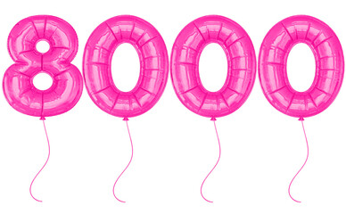 Pink Balloons Number 8000