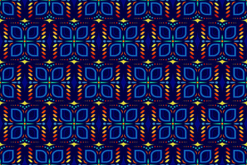 Seamless abstract ethnic traditional pattern background. High quality blue background for textile or poster