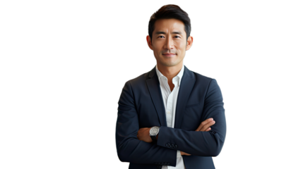 Asian male businessman, young executive Banking Finance Analyst