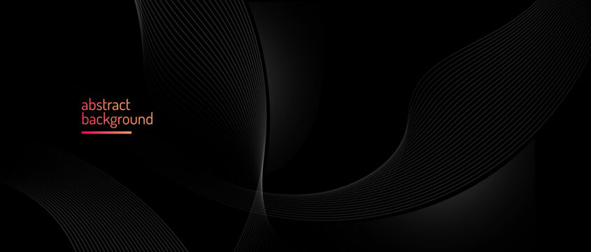 Black abstract background. Luxury dark and grey gradient geometric shape graphic elements