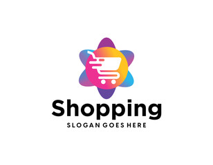 Obraz premium Online Shop logo designs template, Phone Shop logo symbol icon, Logo template icon