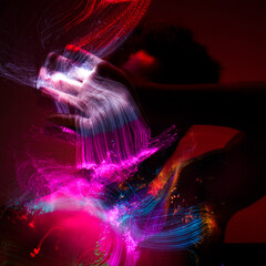 Creative light painting portrait