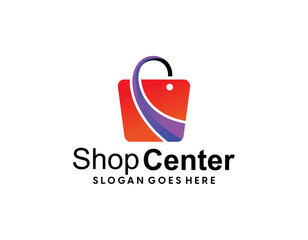 Online Shop Logo designs Template. Illustration vector graphic of shopping bag, computer and mouse logo. Perfect for Ecommerce,sale, store web element. Company emblem.