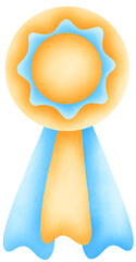 watercolor medal illustration