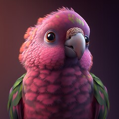 pink parrot portrait Generative AI