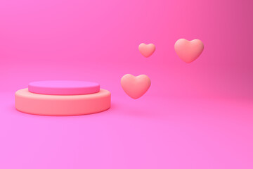 3d pink pastels podium winner background vector. Bright pastel podium or pedestal backdrop. winner minimal design. 3D pink pedestal winner. Stage bright for awards. 3D pink pastel rendering. Barbie