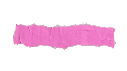 Torn glued pink paper for using as a text box