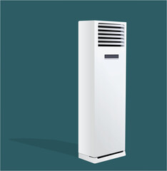 Vector air conditioner isolated. Air conditioner on an enchanted blue background