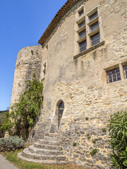 Fototapeta na wymiar iew of the medieval village of Poet-Laval in Drôme provençale