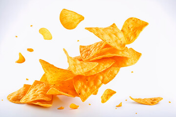 Fototapeta premium Corn Mexican nachos isolated on white background.