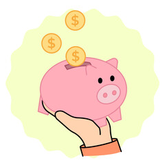 Piggy bank. investment concept illustrations. Simple Vector Illustration.