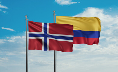 Colombia and Norway flag
