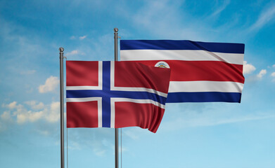 Costa Rico and Norway flag