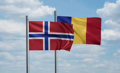 Romania and Norway flag