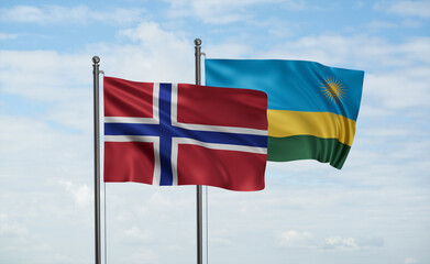 Rwanda and Norway flag