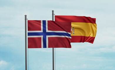 Spain and Norway flag