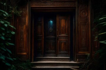 Fototapeta na wymiar Wooden door, Generated using AI