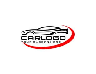 Foto op Canvas Race car symbol logo template  stylized vector silhouette © VOKE VICTORI
