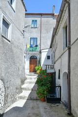 Fototapeta na wymiar A characteristic street of Muro Lucano, a medieval village in the Basilicata region, Italy.