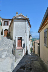 A characteristic street of Muro Lucano, a medieval village in the Basilicata region, Italy.