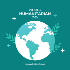 19th August World humanitarian day vector templates, world humanitarian day Social media post designs