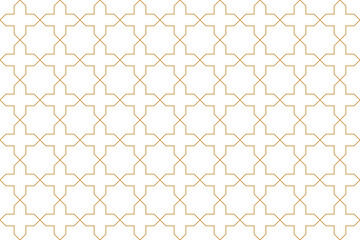 Geometric seamless pattern, ornamental islamic repeat background in oriental and art deco style with grid line, png transparent.