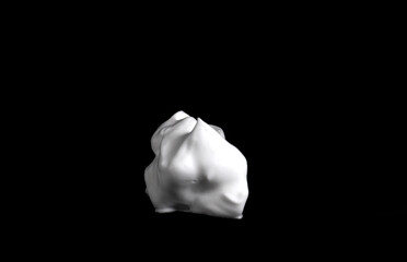 liquid white foam from soap or shampoo or shower gel Abstract soap bubbles. Set foam, soap bubble isolated on black, with clipping path texture and background.
