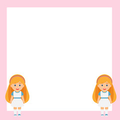 Pastel Cartoon Pattern Background, Alice In Wonderland Princess Drawing Lines Business Background, Background For Business Banner