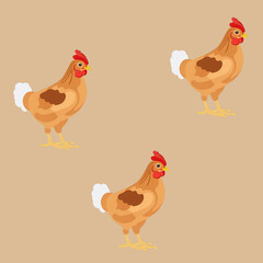 Pastel cartoon animal pattern background, chicken hand drawn line business background, background for business banner and children's banner