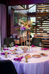 table set for a wedding reception