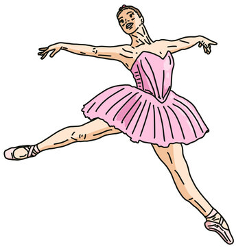 Pink dress ballet dancer