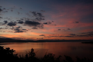 Sunset over the lake, Thailand