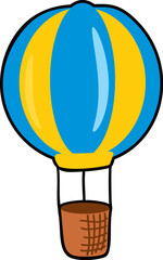 Hot air balloon in the drawing - 635045766