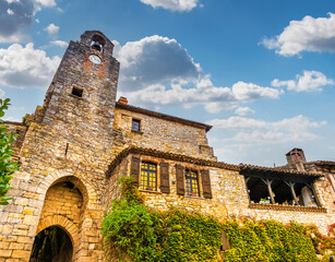 Beautiful medieval village of Bruniquel on the river Aveyron in Occitanie, France
