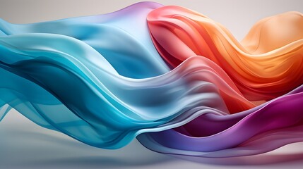 Abstract Light Background, Colorful Silk Background, AI Generative