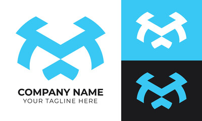 Creative corporate abstract modern minimal business logo design template