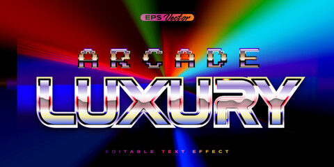 80s arcade luxury editable text effect back to the future theme