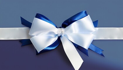 blue and white ribbon bow, 2024 new year celebration gift box bow, 2023 christmas gift box bow white and blue