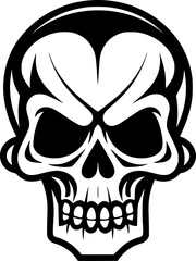 Skull - Black and White Isolated Icon - Vector illustration