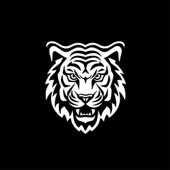 Obraz premium Tiger | Black and White Vector illustration