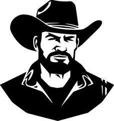 Cowboy | Black and White Vector illustration