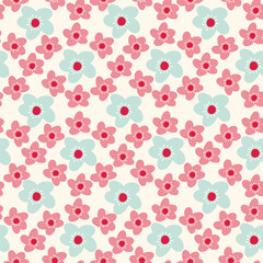 Floral pattern with small flowers on a beige background. Great for wallpaper, backgrounds, packaging, fabric, scrapbook