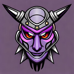 Demon Mask artwork style illustration design. Logo Vector Design. Abstract, designs concept, logo, logotype element for template. Generative AI