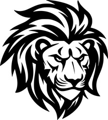 Fototapeta premium Lion | Black and White Vector illustration