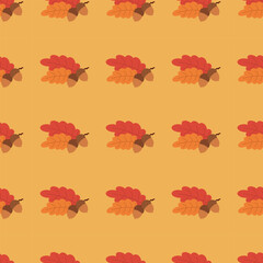 Pattern with acorn. Hello autumn. Elements on the autumn theme.