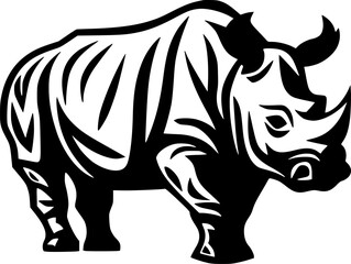 Fototapeta premium Rhinoceros | Minimalist and Simple Silhouette - Vector illustration