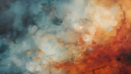 An abstract canvas art piece, featuring an array of bubbles in warm tones